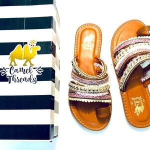 Camel Touch Pastel Shaded Decorative Sandals